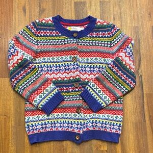 Mini Boden Fair Isle Cardigan, 3-4Y
